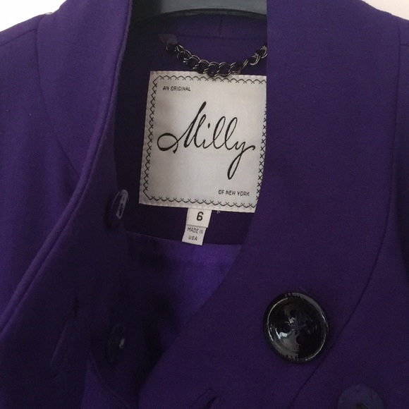 Milly Irena Doubleweave Coat in Violet - Picture 3 of 6